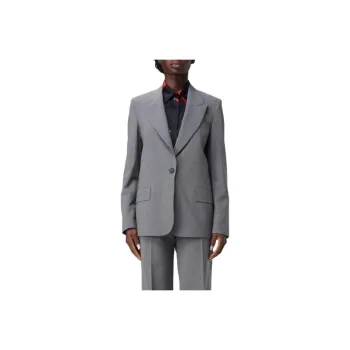 MSGM Logo Patch Single Breasted Blazer