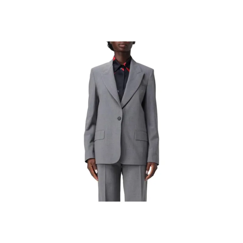 MSGM Logo Patch Single Breasted Blazer-0