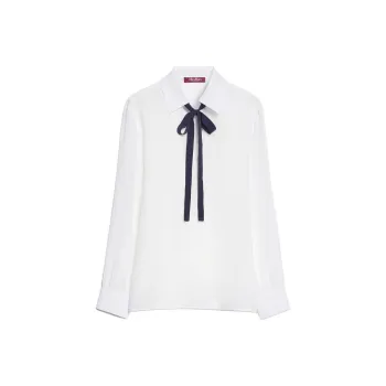 MaxMara Studio Ubicato Pussy Bow Blouse