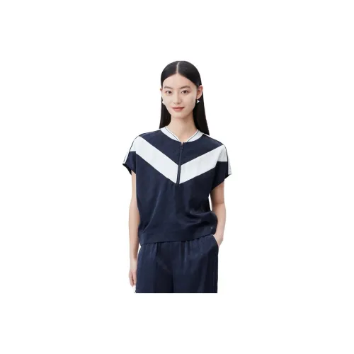 DESIGNICE 네이비 블루 여성 티셔츠