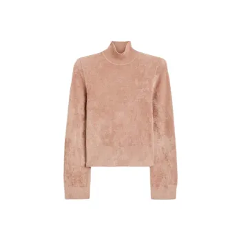 SCANLAN THEODORE Velvet Shoulder Pad Sweater Knitwear Women's Nude/Nude