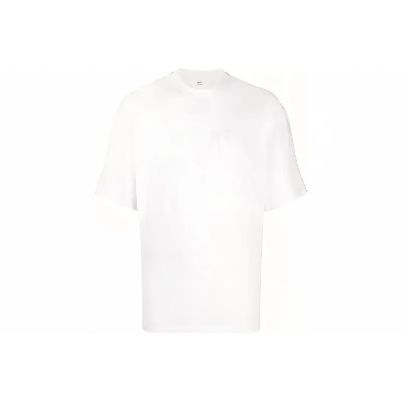 AMI Paris Embroidered-logo Organic Cotton T-shirt-0