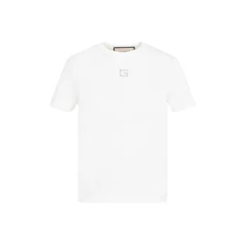 GUCCI Logo Embellished Crewneck T Shirt