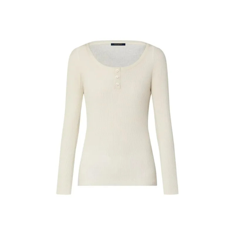 LOUIS VUITTON 1AGFY3 Ribbed Henley Top-0