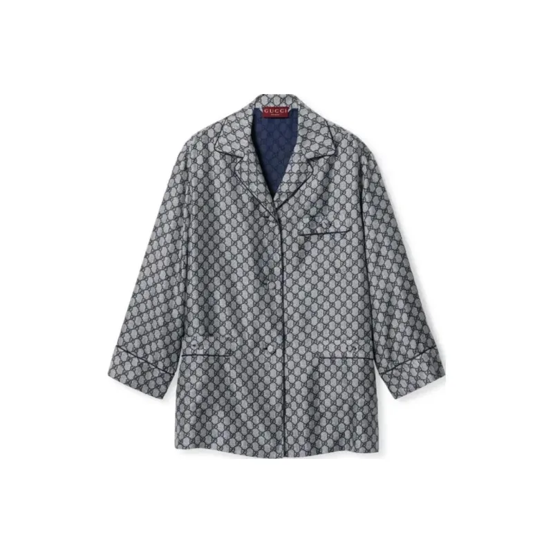 GUCCI GG-print Silk Shirt-0