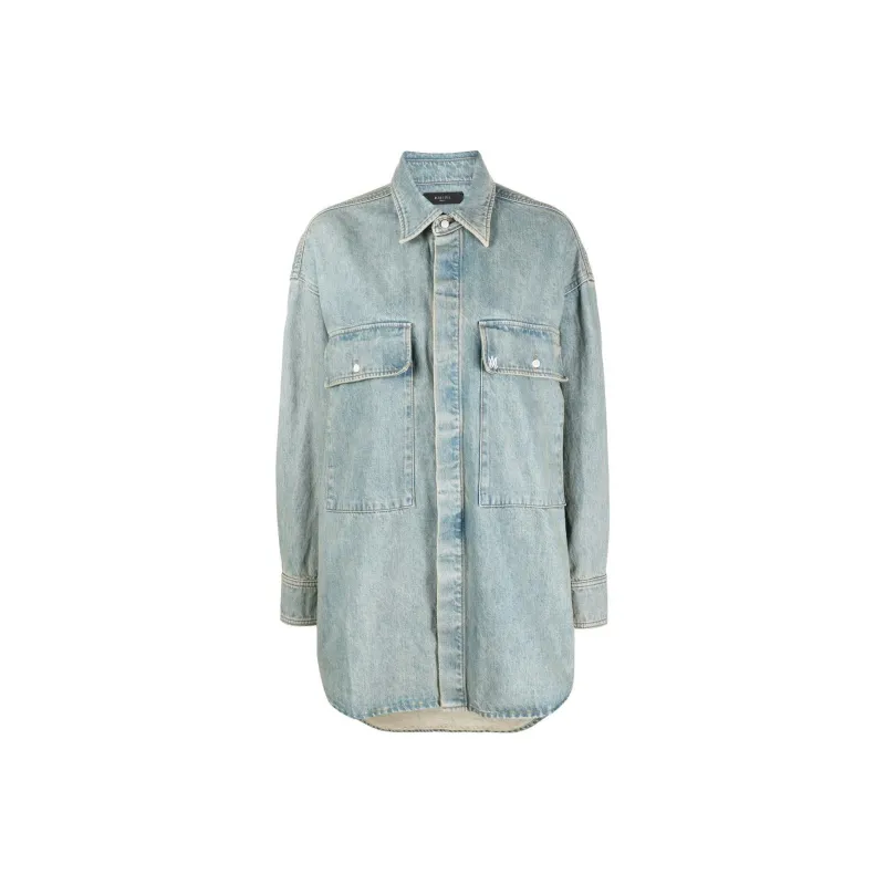 AMIRI Embroidered-logo Detail Denim Shirt-0