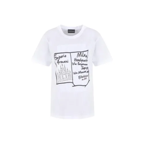 EMPORIO ARMANI Asv Organic jersey T shirt With Print Patch And Embroidery
