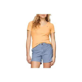 Tommy Hilfiger Favorite V-Neck T-Shirt T-Shirt Women's Tuscan Melon