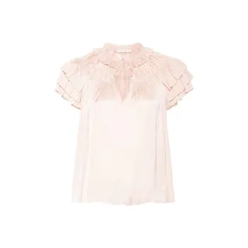 Ulla Johnson Liv Plissé-effect Blouse