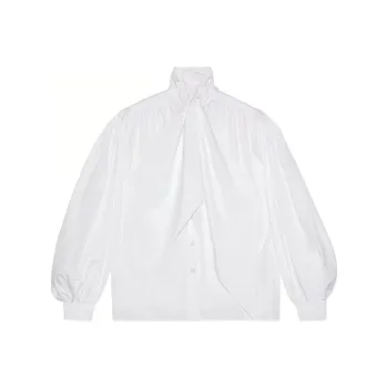 GUCCI Tie front Cotton Poplin Shirt