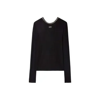 OFF WHITE Embellished U Back Top