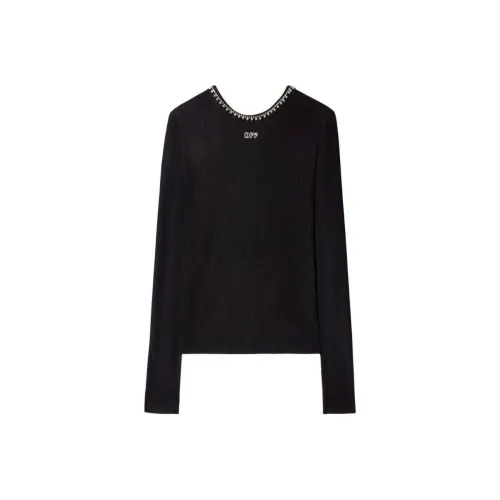 OFF WHITE Embellished U Back Top