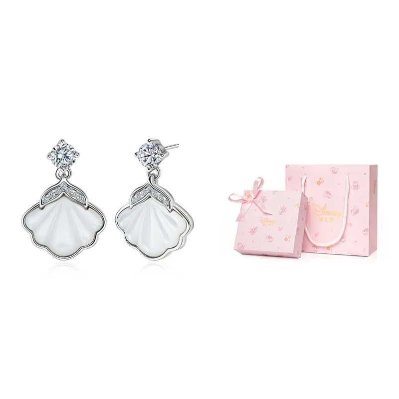 Disney Princess S925 Silver Stud Earrings Women's-0