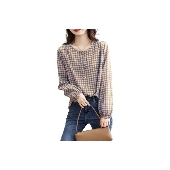 Dme Chiffon Shirts Women's Gray Blue