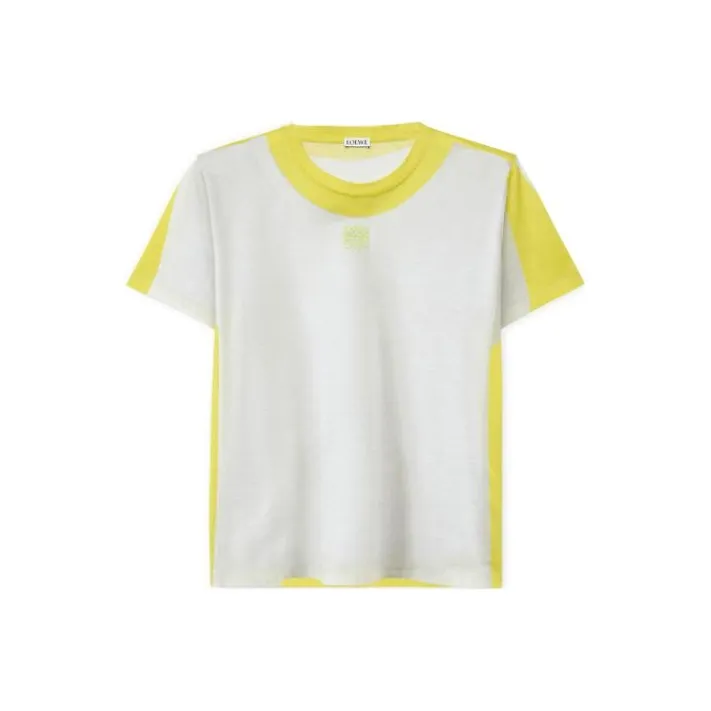 LOEWE Trompe L'Oeil T Shirt 'White/Yellow'-0