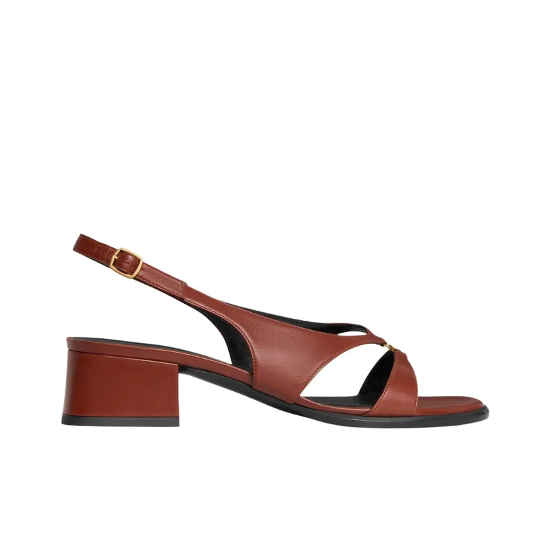 CELINE Triomphe One Strap Sandals 4cm Women's Rusty Red-1