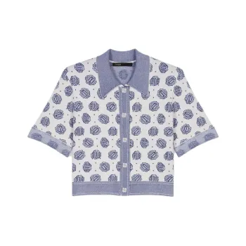Maje Knitwear Women's Blue With White Lettering