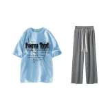 Clothing Set (Misty Blue Top+Gray Pants)