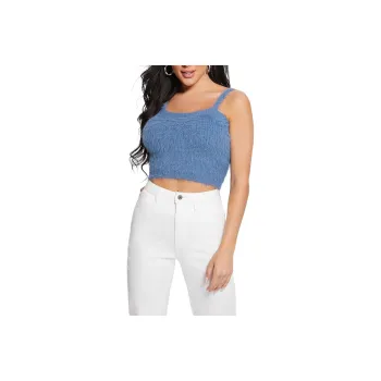 GUESS Sahar Fuzzy Cami Sweater Top Camisole Women's Blue