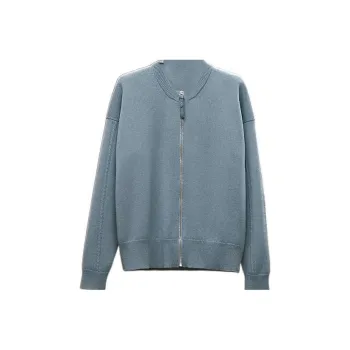 HERMES FW22 Knitted Fabric Cardigan Women's Blue