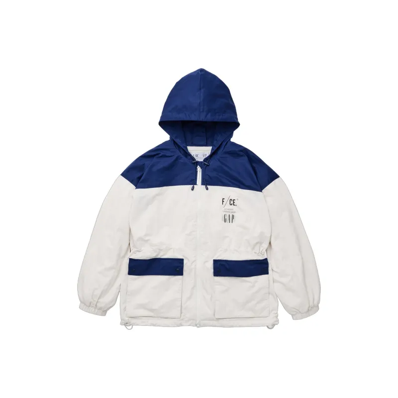 GAP F/CE Collaboration Fall Winter Coat Women's Blue Patchwork-0