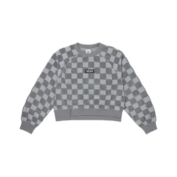 Vans Burnout Crop Crew Sweatshirt Women's Gray Large Burn Heather