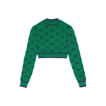GUCCI X Adidas Wool Jacquard Sweater Green/Blue