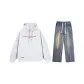 Set (Heather Gray Sweatshirt+Nostalgic Blue Jeans) Red