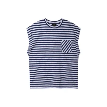 LOUISY AO T Shirt Women's Blue White Stripes