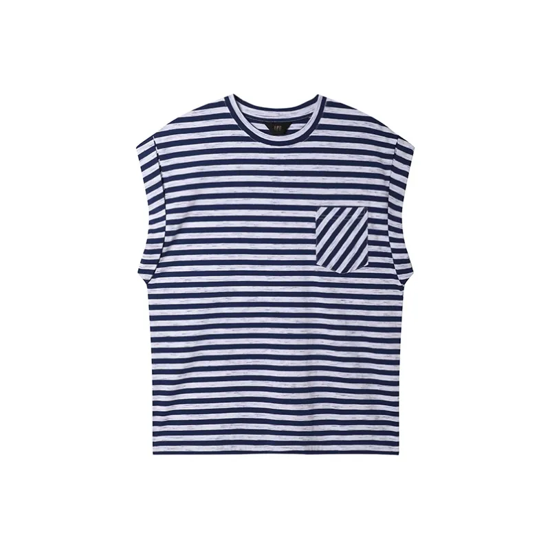 LOUISY AO T Shirt Women's Blue White Stripes-0