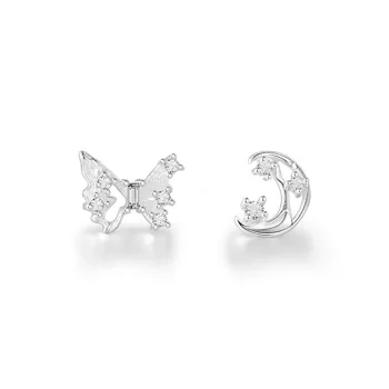Silver S999 Fine Silver Stud Earrings Women's