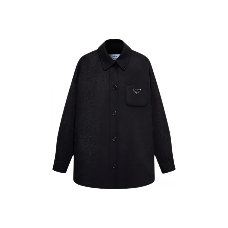 PRADA Triangle Logo Button Up Jacket-0
