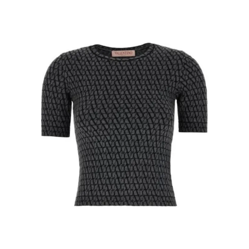 Valentino T Shirt Women's Black Gray Color-0