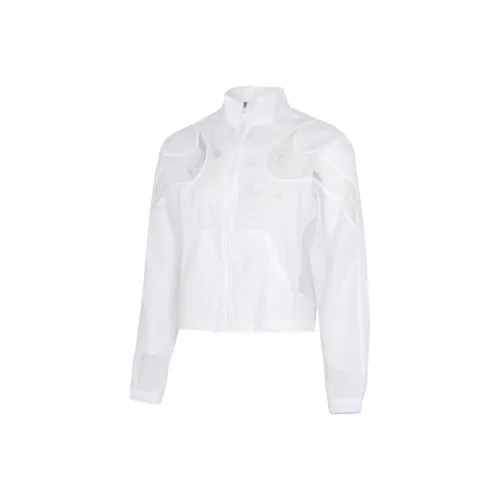 Nike Women's Swoosh Zip Up Woven Jacket White
