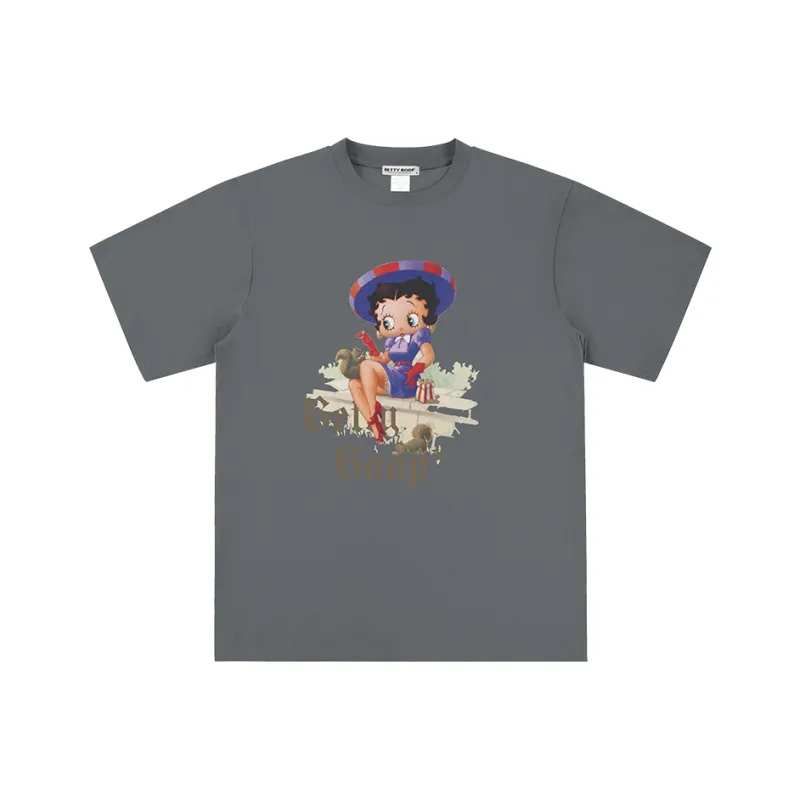 BETTY BOOP Drop Shoulder Sleeve T Shirt Women's-6
