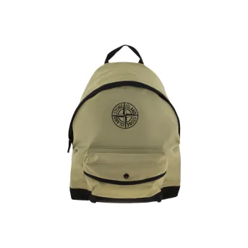 STONE ISLAND Logo Embroidered Zip Up Backpack