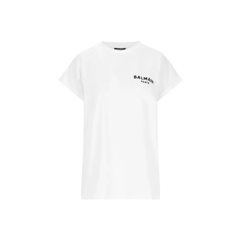 BALMAIN Logo Detailed Crewneck T Shirt-0