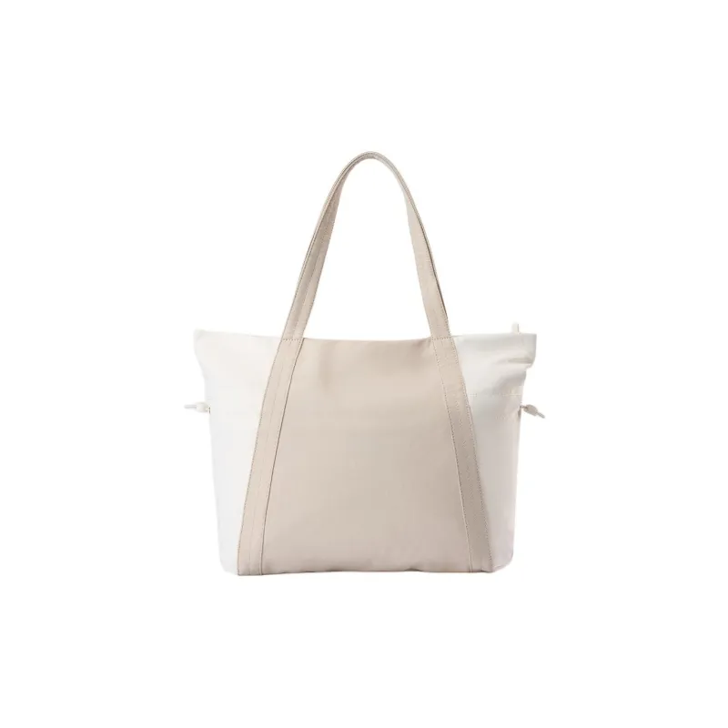 FILA FUSION LIFE Fabric Tote Bag, Shopping Bag, Handbag Women's Beige & White-2