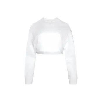 COURREGES Cocoon Fleece Cropped Sweater 'Heritage White'