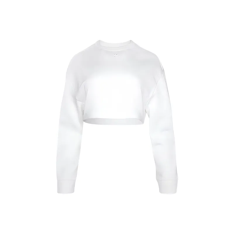 Courrèges Cocoon Fleece Cropped Sweater 'Heritage White'-0