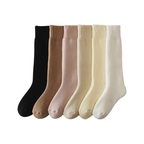 H YXIANG Mid Calf Socks Women's 6 Pack Mixed Color