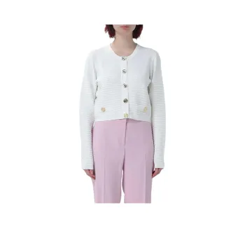PINKO Love Birds Embroidered Cropped Cardigan
