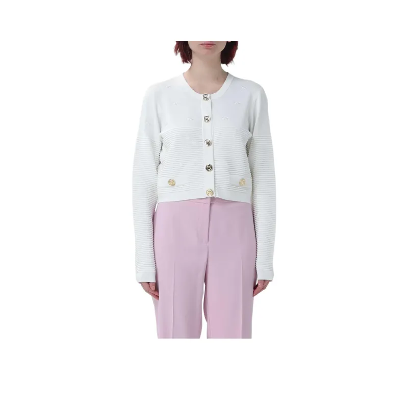 PINKO Love Birds Embroidered Cropped Cardigan-0