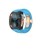 Black Carbon Fiber+Rose Gold Metal Parts+Blue Strap