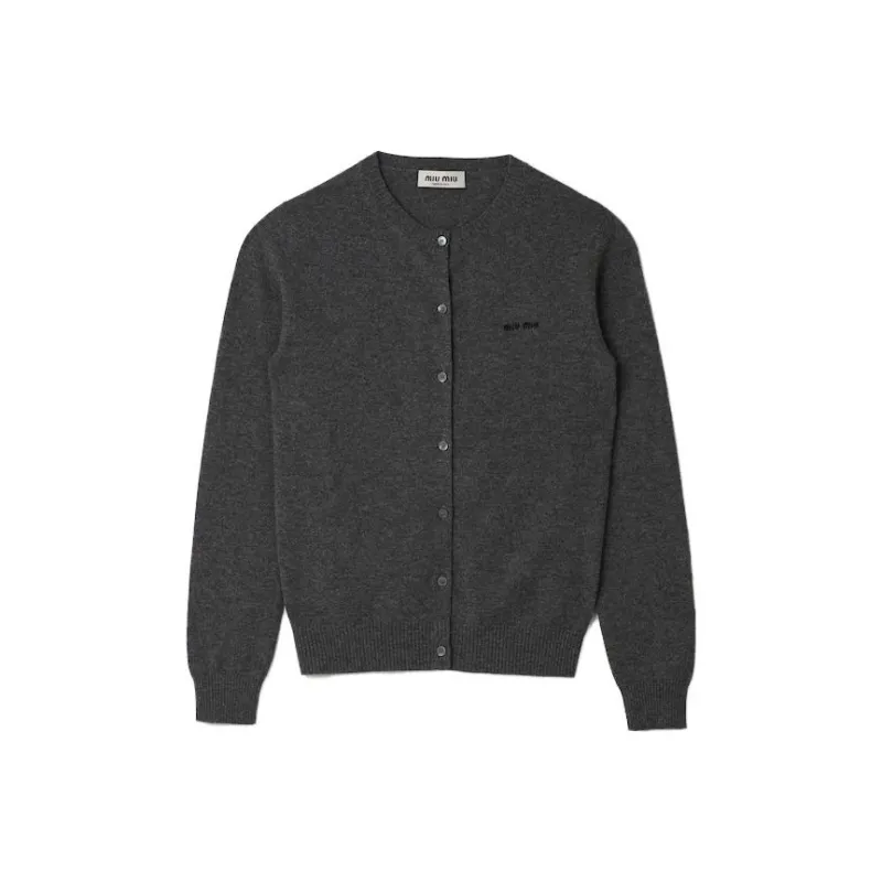 MIU MIU Logo intarsia Fine knit Cardigan-0