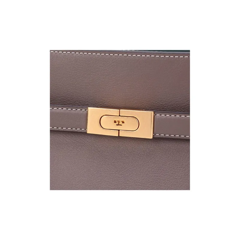 TORY BURCH Lee Radziwill Leather Handbag, Shoulder Bag, Crossbody Bag Mini Women's Clam Shell Umber-7