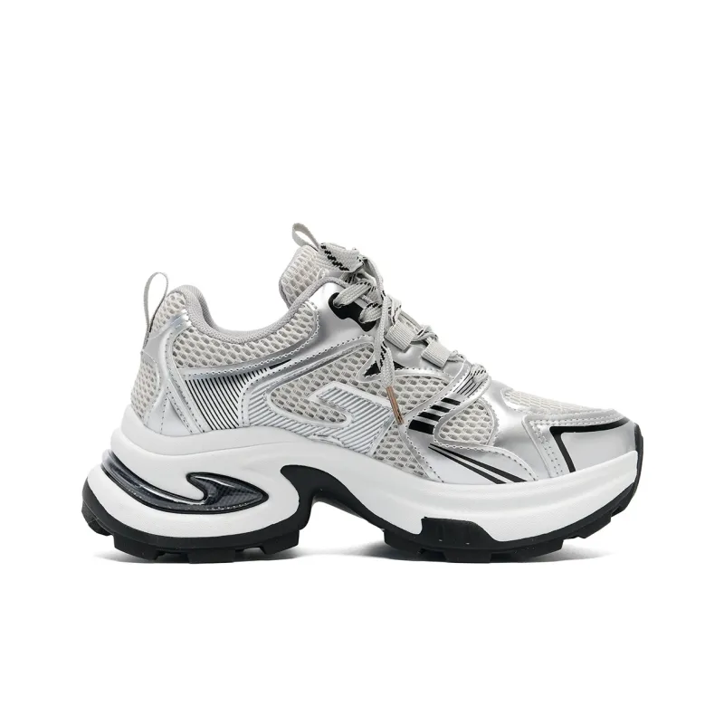 Circle Small Cushioning, Slip Resistant, Breathable, Supportive, Lightweight Low Top Chunky Sneakers Women's-6