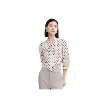 FINITY Chiffon Shirts Women's Beige With Print