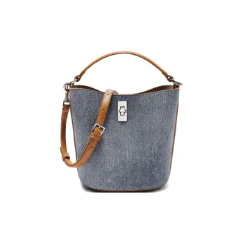 BELLE Artificial Leather Handbag Medium Size Women's Blue