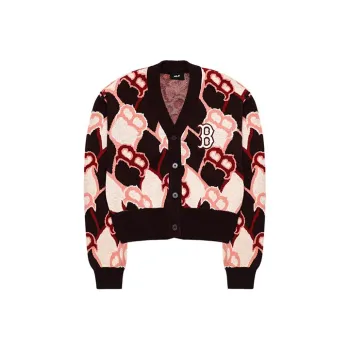 MLB Old Flower Cashmere Sweaters Women's Burgundy
